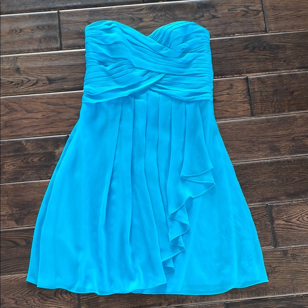 Elegant Blue Strapless Dress